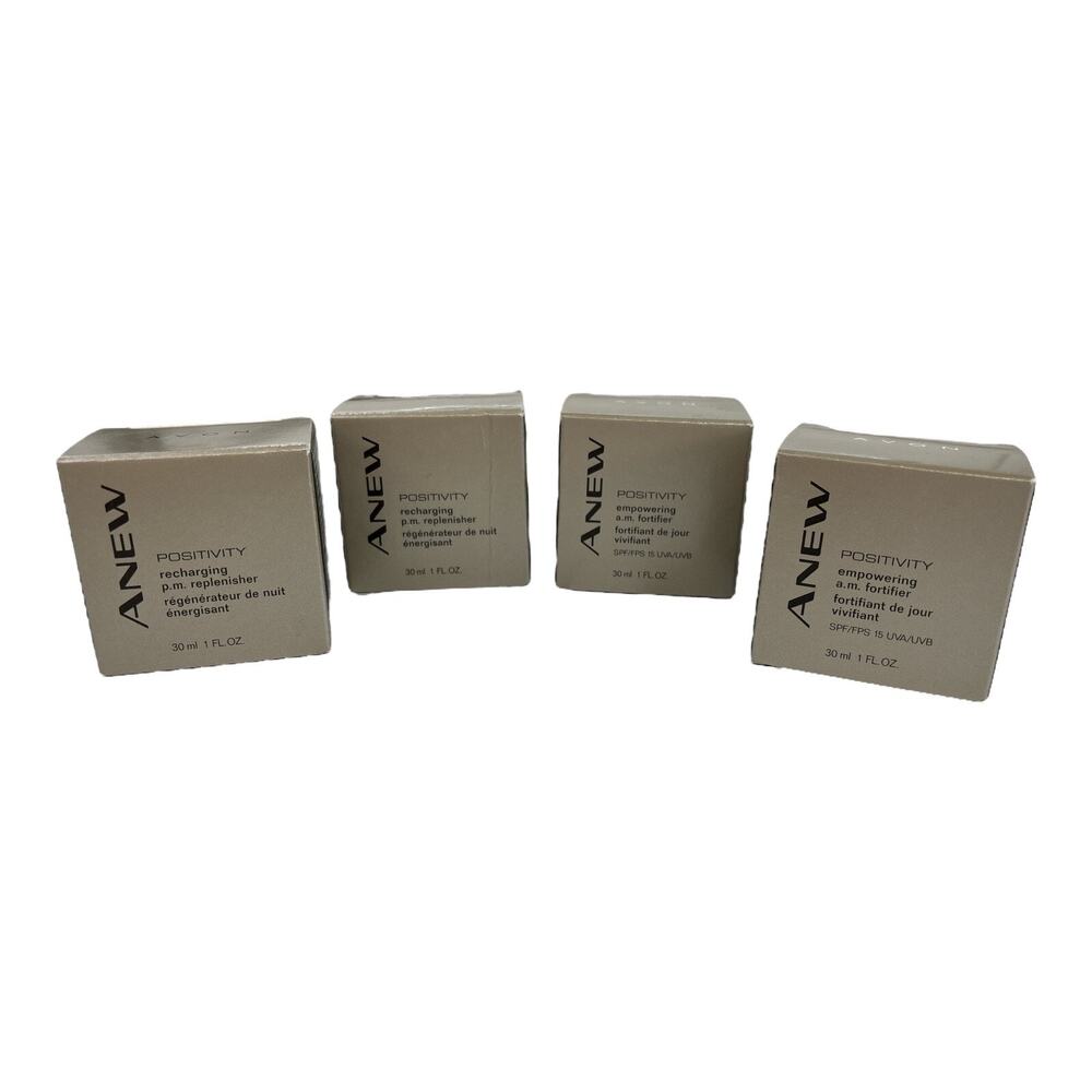 AVON ANEW Positivity Day & Night Replenishing Cream Set 1oz. Set of 4